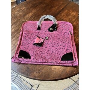 Diane Von Furstenberg DVF Pink Hearts Luggage Garment Bag Weekender Travel‎ New